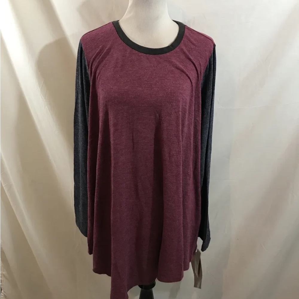 Serena Williams Dark Rose & Charcoal Long Sleeve Sweater - Women’s 3X, NWT